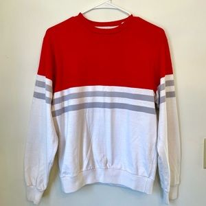 Woolrich vintage sweater | red, white, grey striped sweater | Vintage sweater
